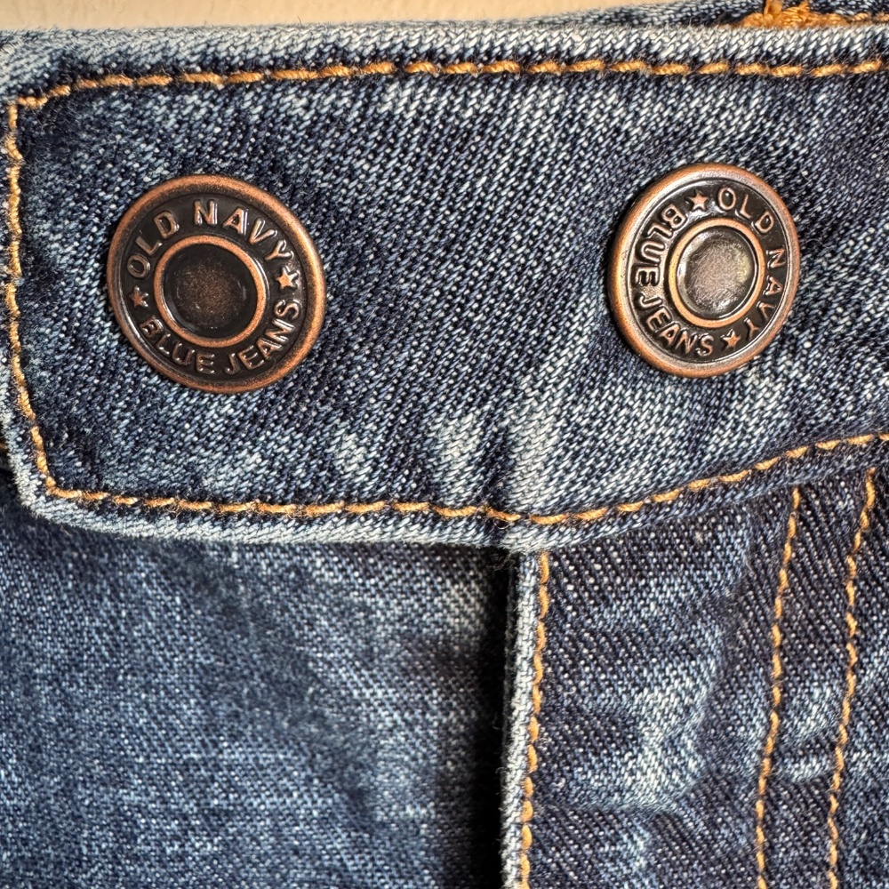 Vintage Y2K Old Navy Women's Denim Midi Jean Skirt Blue Size 16 Pockets 1/2 Slit - Picture 4 of 13